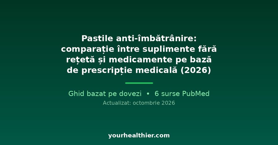 Pastile anti-îmbătrânire: comparație între suplimente fără rețetă și medicamente pe bază de prescripție medicală (2026)