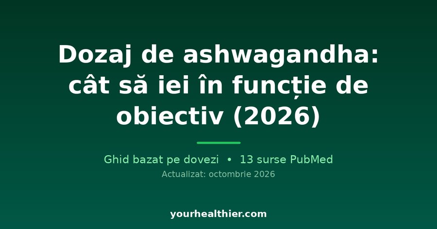Dozaj de ashwagandha: cât să iei în funcție de obiectiv (2026)