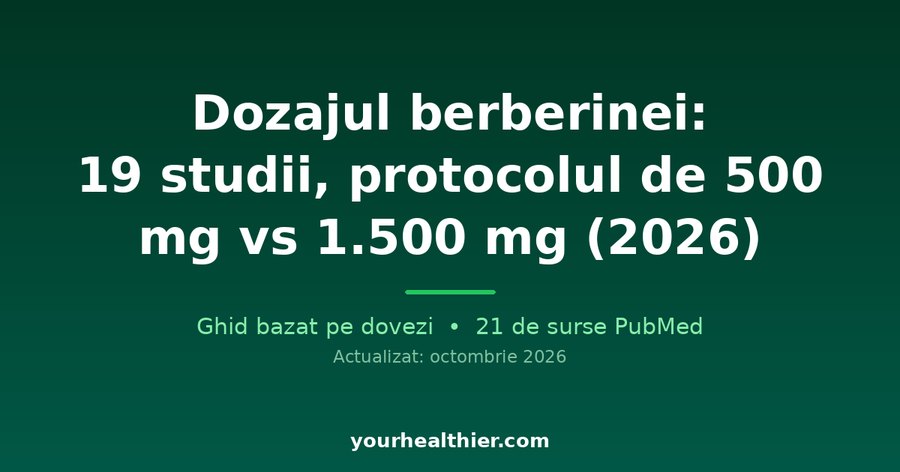 Dozajul berberinei: 19 studii, protocolul de 500 mg vs 1.500 mg (2026)