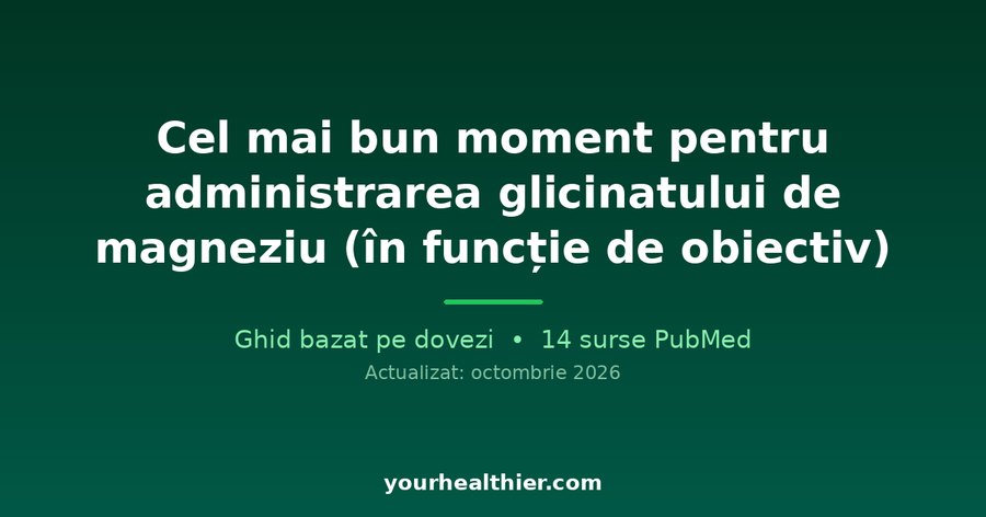 Cel mai bun moment pentru administrarea glicinatului de magneziu (în funcție de obiectiv)