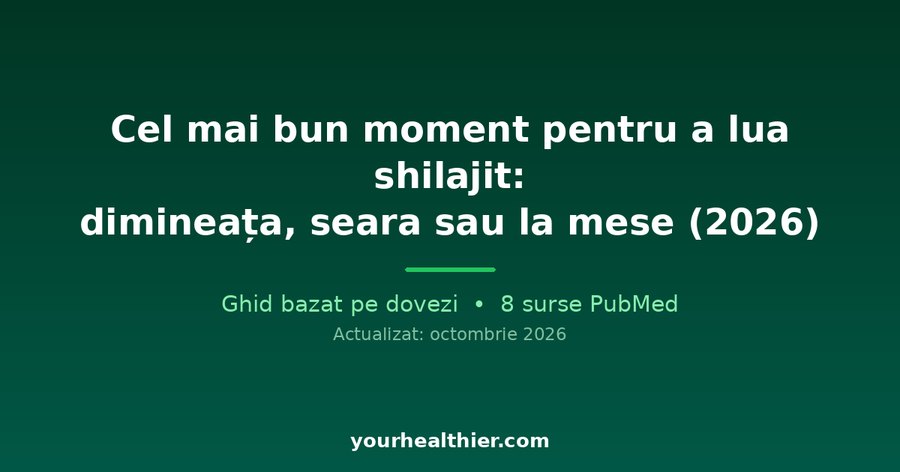 Cel mai bun moment pentru a lua shilajit: dimineața, seara sau la mese (2026)
