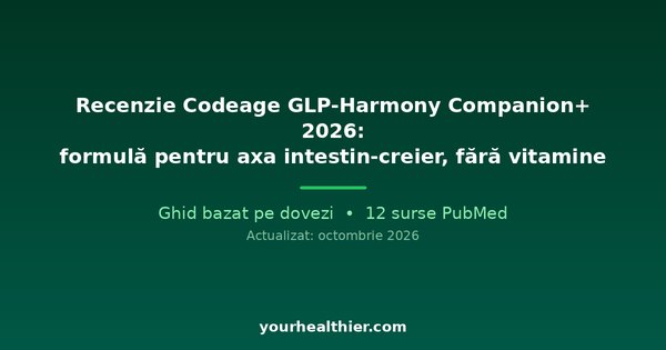 Recenzie Codeage GLP-Harmony Companion+ 2026: formulă pentru axa intestin-creier, fără vitamine