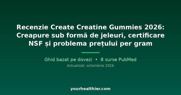 Recenzie Create Creatine Gummies 2026: Creapure sub formă de jeleuri, certificare NSF și problema prețului per gram
