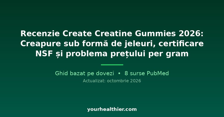 Recenzie Create Creatine Gummies 2026: Creapure sub formă de jeleuri, certificare NSF și problema prețului per gram