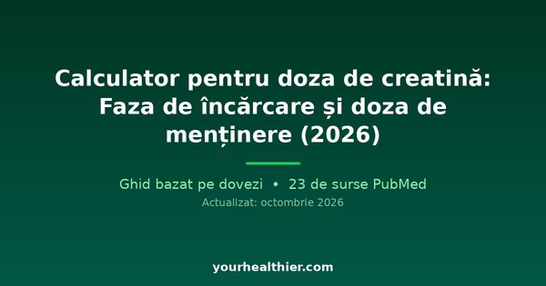 Calculator pentru doza de creatină: Faza de încărcare și doza de menținere (2026)