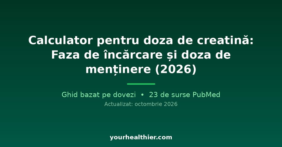 Calculator pentru doza de creatină: Faza de încărcare și doza de menținere (2026)