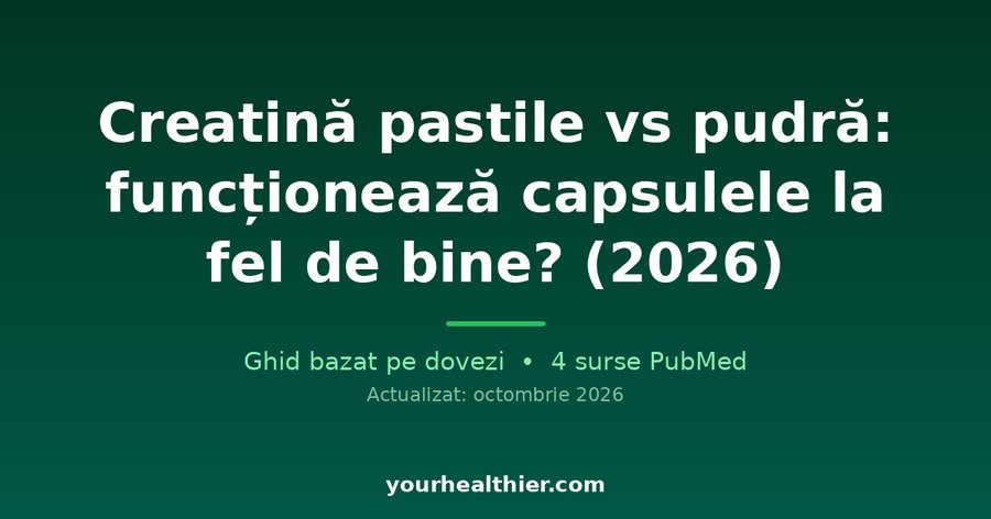 Creatină pastile vs pudră: funcționează capsulele la fel de bine? (2026)