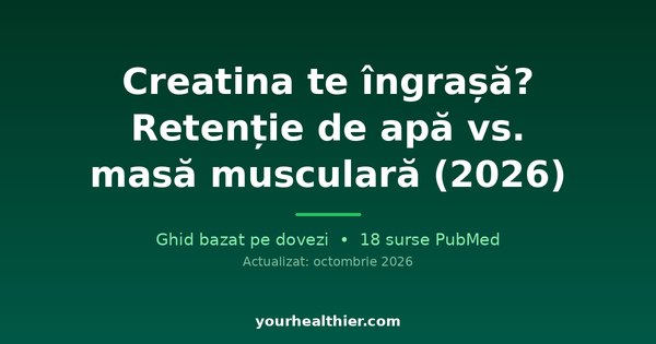 Creatină te îngrașă? Retenție de apă vs. masă musculară (2026)