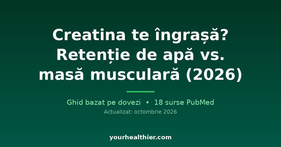 Creatină te îngrașă? Retenție de apă vs. masă musculară (2026)