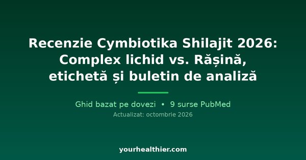 Recenzie Cymbiotika Shilajit 2026: Complex lichid vs. Rășină, etichetă și buletin de analiză