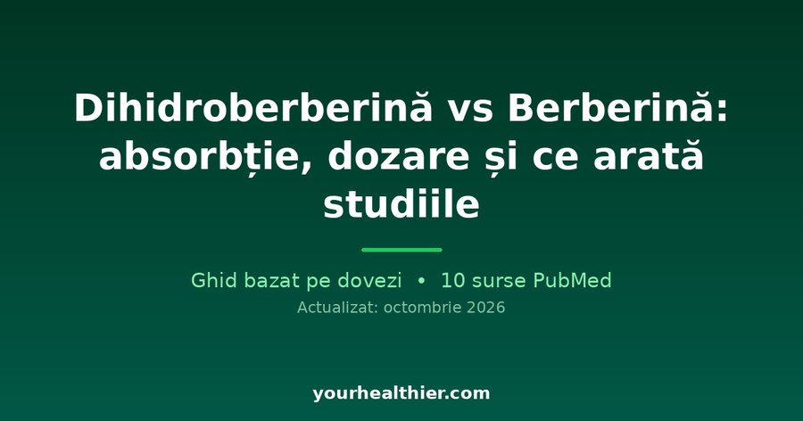 Dihidroberberină vs Berberină: absorbție, dozare și ce arată studiile