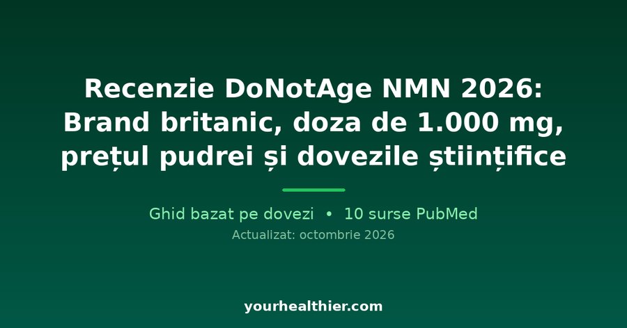 Recenzie DoNotAge NMN 2026: Brand britanic, doza de 1.000 mg, prețul pudrei și dovezile științifice