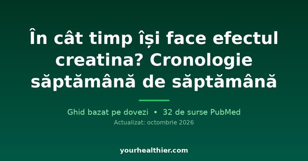 În cât timp își face efectul creatina? Cronologie săptămână de săptămână