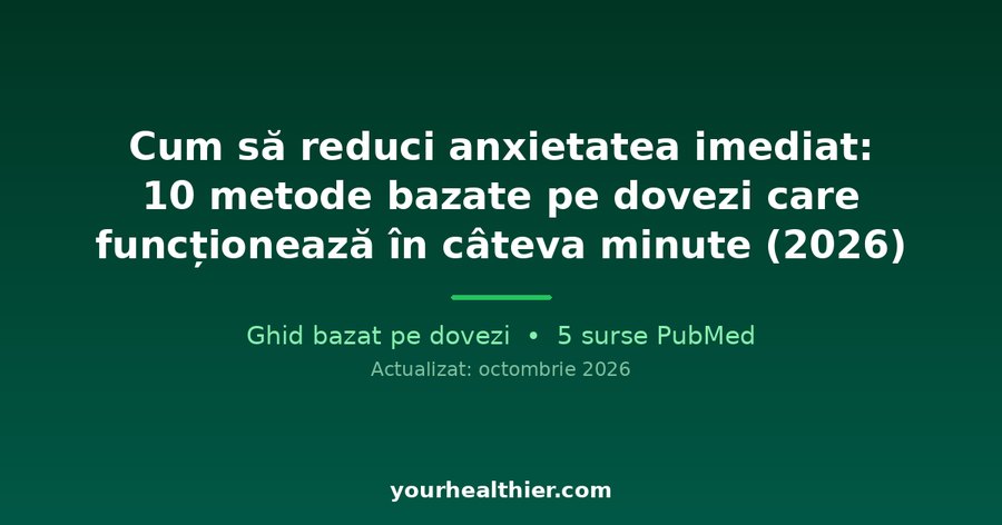 Cum să reduci anxietatea imediat: 10 metode bazate pe dovezi care funcționează în câteva minute (2026)