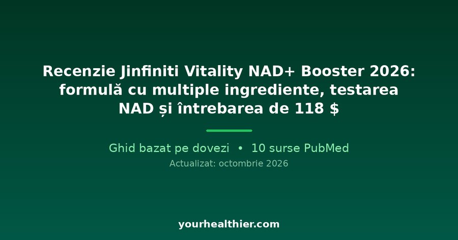 Recenzie Jinfiniti Vitality NAD+ Booster 2026: formulă cu multiple ingrediente, testarea NAD și întrebarea de 118 $