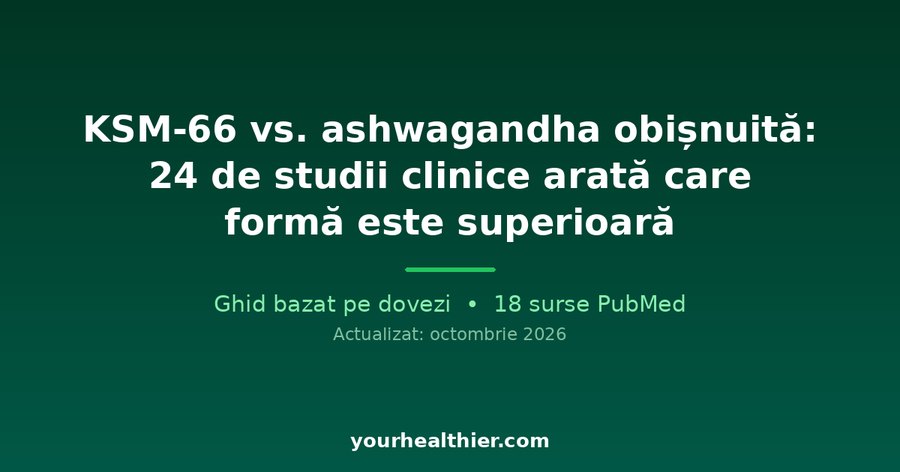 KSM-66 vs. ashwagandha obișnuită: 24 de studii clinice arată care formă este superioară