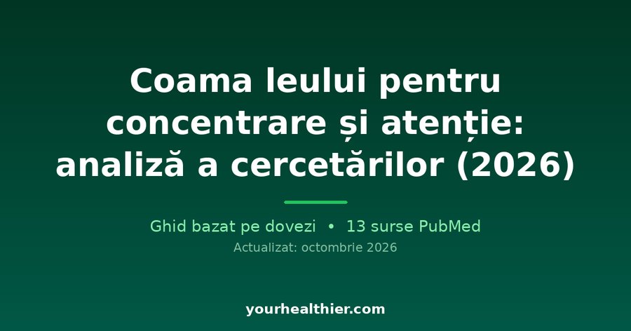 Coama leului pentru concentrare și atenție: analiză a cercetărilor (2026)