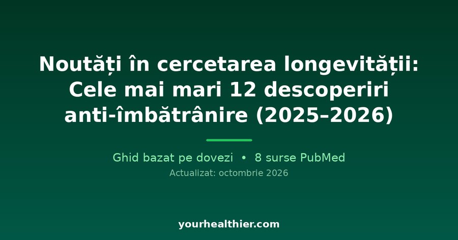 Noutăți în cercetarea longevității: Cele mai mari 12 descoperiri anti-îmbătrânire (2025–2026)