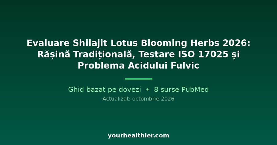 Evaluare Shilajit Lotus Blooming Herbs 2026: Rășină Tradițională, Testare ISO 17025 și Problema Acidului Fulvic