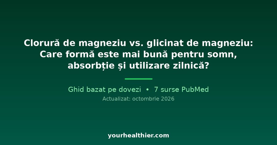 Clorură de magneziu vs. glicinat de magneziu: Care formă este mai bună pentru somn, absorbție și utilizare zilnică?