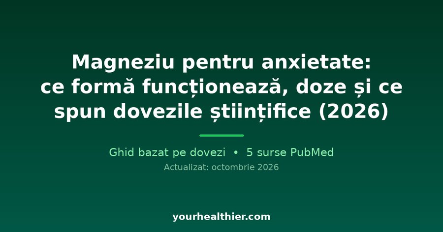 Magneziu pentru anxietate: ce formă funcționează, doze și ce spun dovezile științifice (2026)