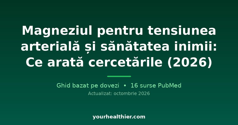 Magneziul pentru tensiunea arterială și sănătatea inimii: Ce arată cercetările (2026)