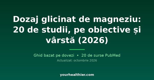 Dozaj glicinat de magneziu: 20 de studii, pe obiective și vârstă (2026)