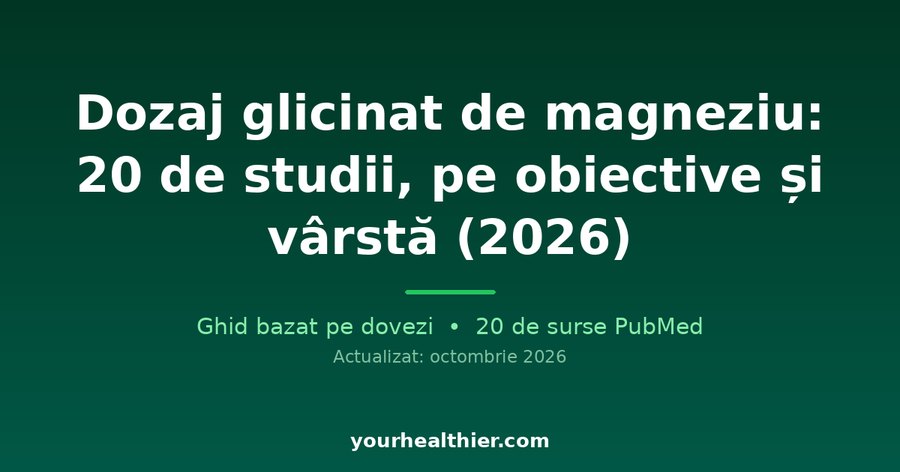 Dozaj glicinat de magneziu: 20 de studii, pe obiective și vârstă (2026)