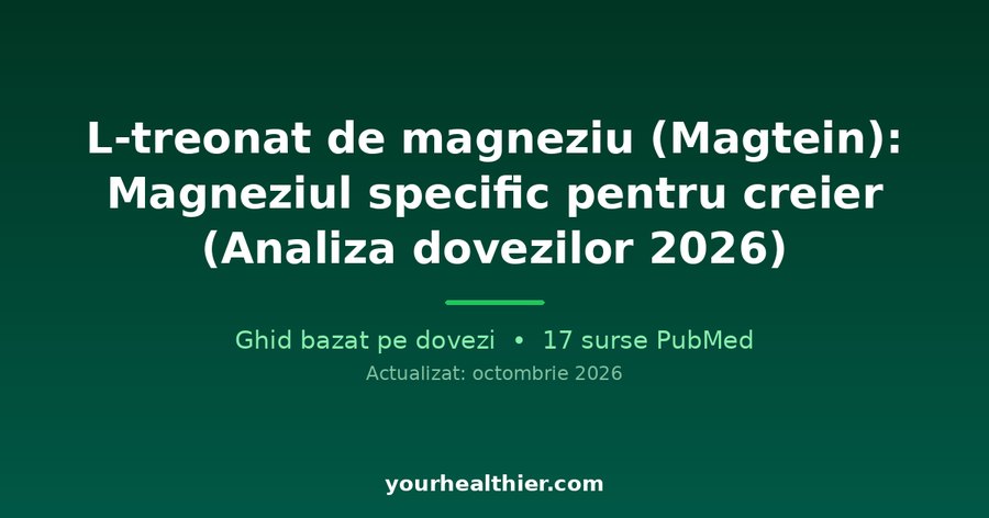 L-treonat de magneziu (Magtein): Magneziul specific pentru creier (Analiza dovezilor 2026)