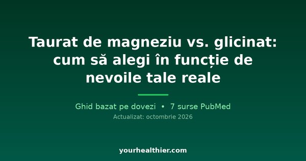 Taurat de magneziu vs. glicinat: cum să alegi în funcție de nevoile tale reale