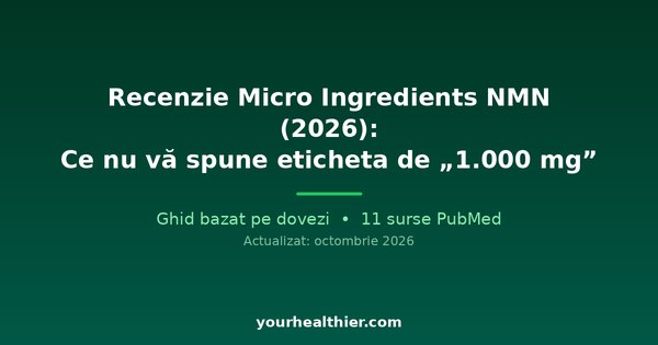Recenzie Micro Ingredients NMN (2026): Ce nu vă spune eticheta de „1.000 mg”