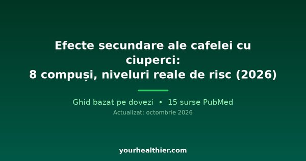 Efecte secundare ale cafelei cu ciuperci: 8 compuși, niveluri reale de risc (2026)
