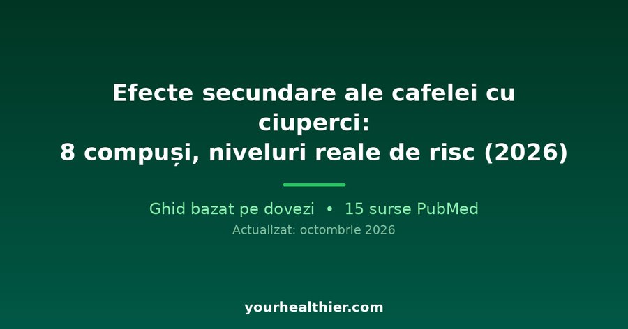 Efecte secundare ale cafelei cu ciuperci: 8 compuși, niveluri reale de risc (2026)