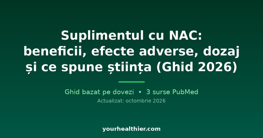 Suplimentul cu NAC: beneficii, efecte adverse, dozaj și ce spune știința (Ghid 2026)