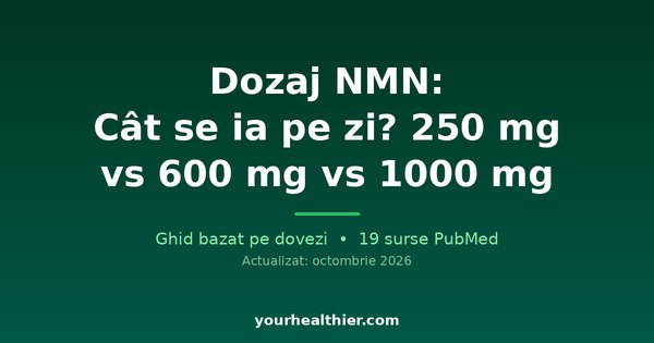 Dozaj NMN: Cât se ia pe zi? 250 mg vs 600 mg vs 1000 mg