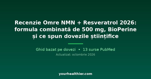 Recenzie Omre NMN + Resveratrol 2026: formula combinată de 500 mg, BioPerine și ce spun dovezile științifice