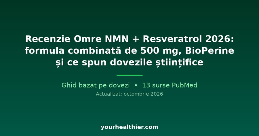 Recenzie Omre NMN + Resveratrol 2026: formula combinată de 500 mg, BioPerine și ce spun dovezile științifice