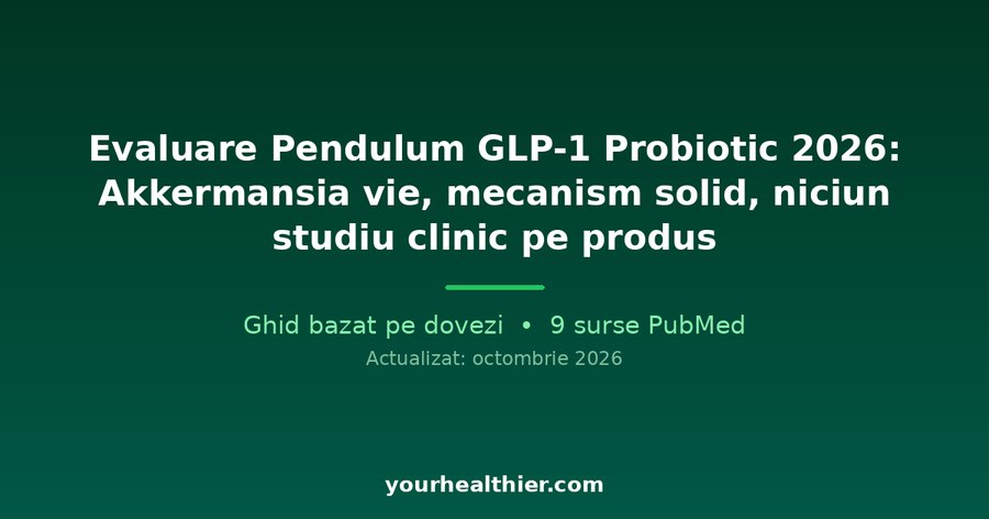 Evaluare Pendulum GLP-1 Probiotic 2026: Akkermansia vie, mecanism solid, niciun studiu clinic pe produs