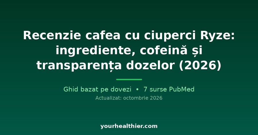 Recenzie cafea cu ciuperci Ryze: ingrediente, cofeină și transparența dozelor (2026)