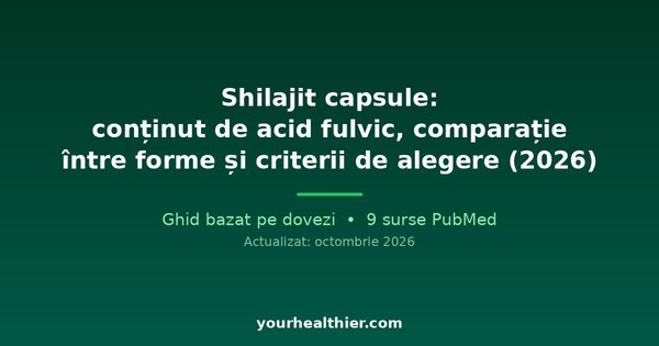 Shilajit capsule: conținut de acid fulvic, comparație între forme și criterii de alegere (2026)