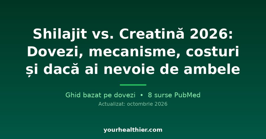 Shilajit vs. Creatină 2026: Dovezi, mecanisme, costuri și dacă ai nevoie de ambele