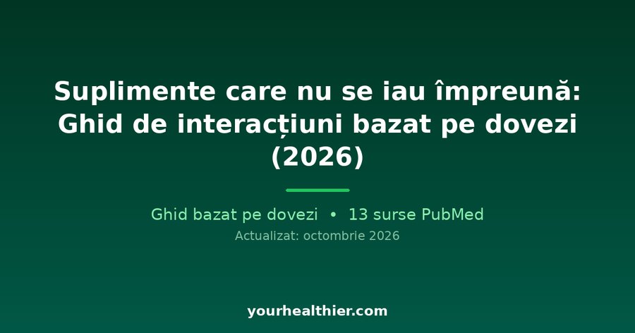 Suplimente care nu se iau împreună: Ghid de interacțiuni bazat pe dovezi (2026)